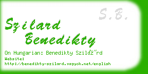 szilard benedikty business card